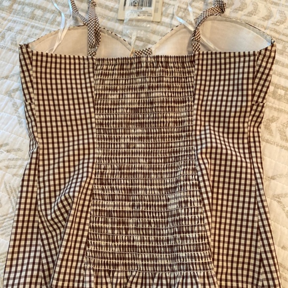 New with Tags Guess Gingham Brown Rosewood Bustier Top Sz XS - Picture 9 of 10